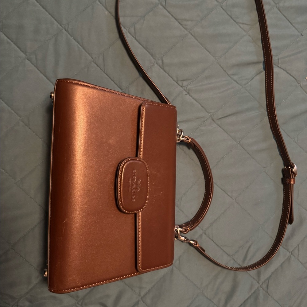 Coach Brown Crossbody Bag with Leather Finish